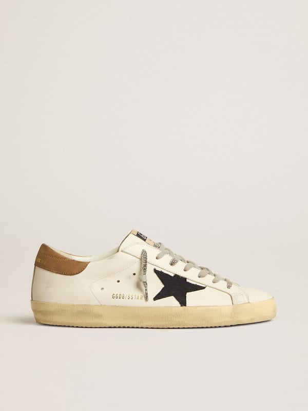 Super-Star with blue canvas star and tobacco leather heel tab | Golden ...