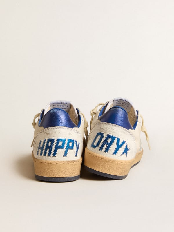 Ball Star Wishes in white nappa leather with a bright blue star and ...
