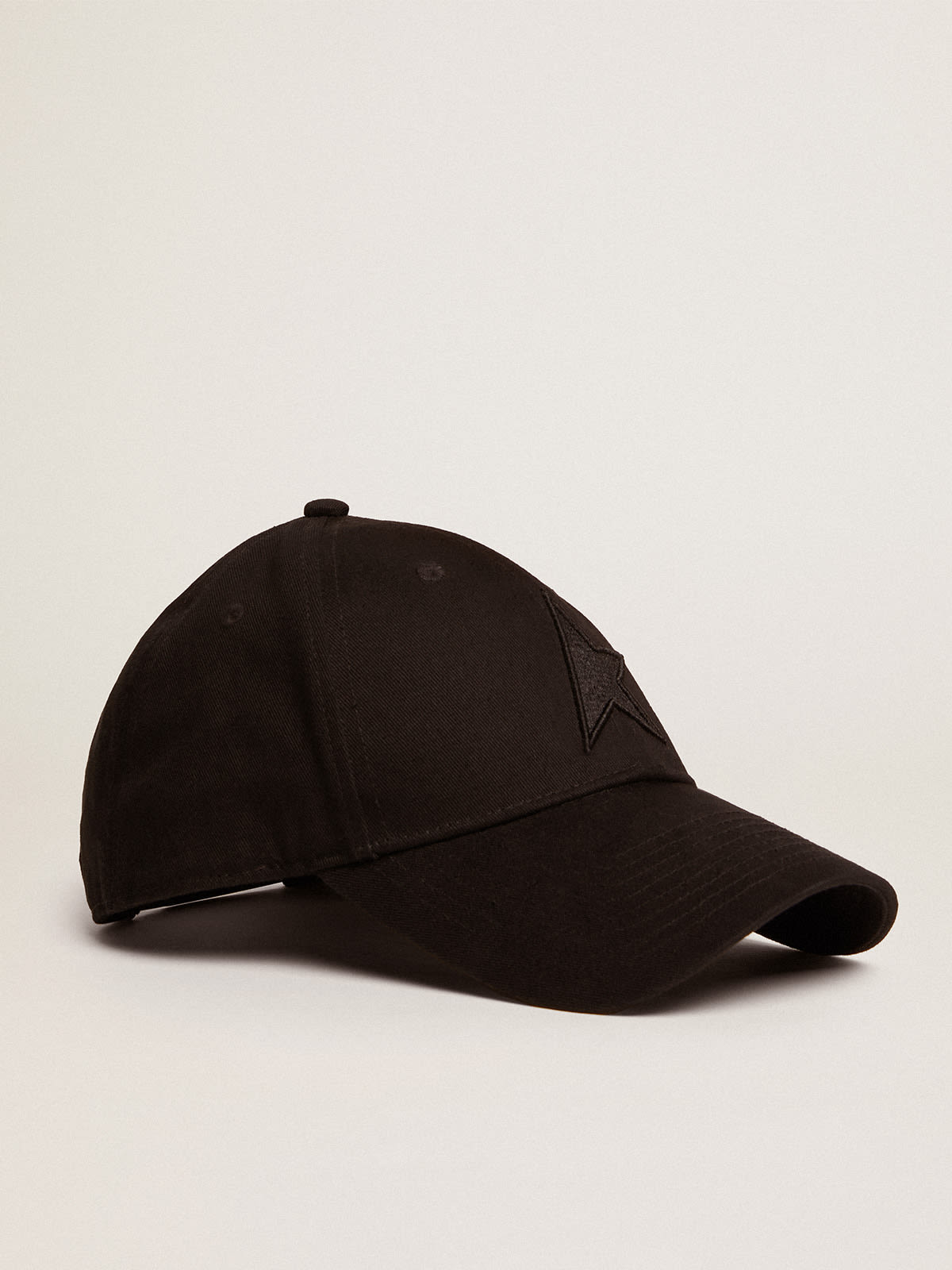 Kids’ black baseball cap with star | Golden Goose