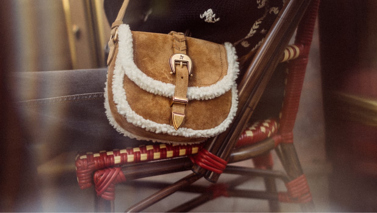 Women's Rodeo Bag in suede with shearling details