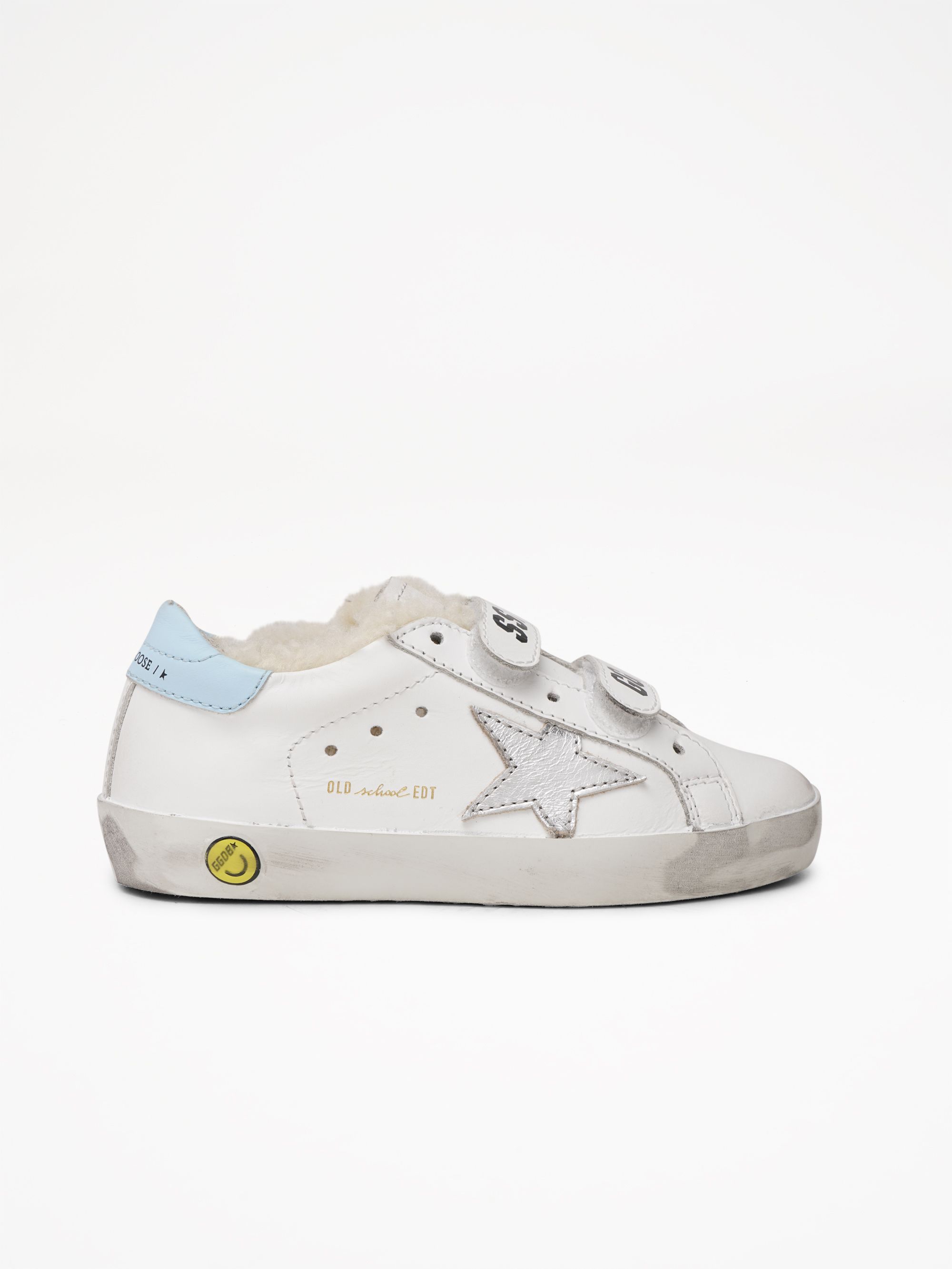 Old School sneakers with shearling interior and silver star | Golden Goose