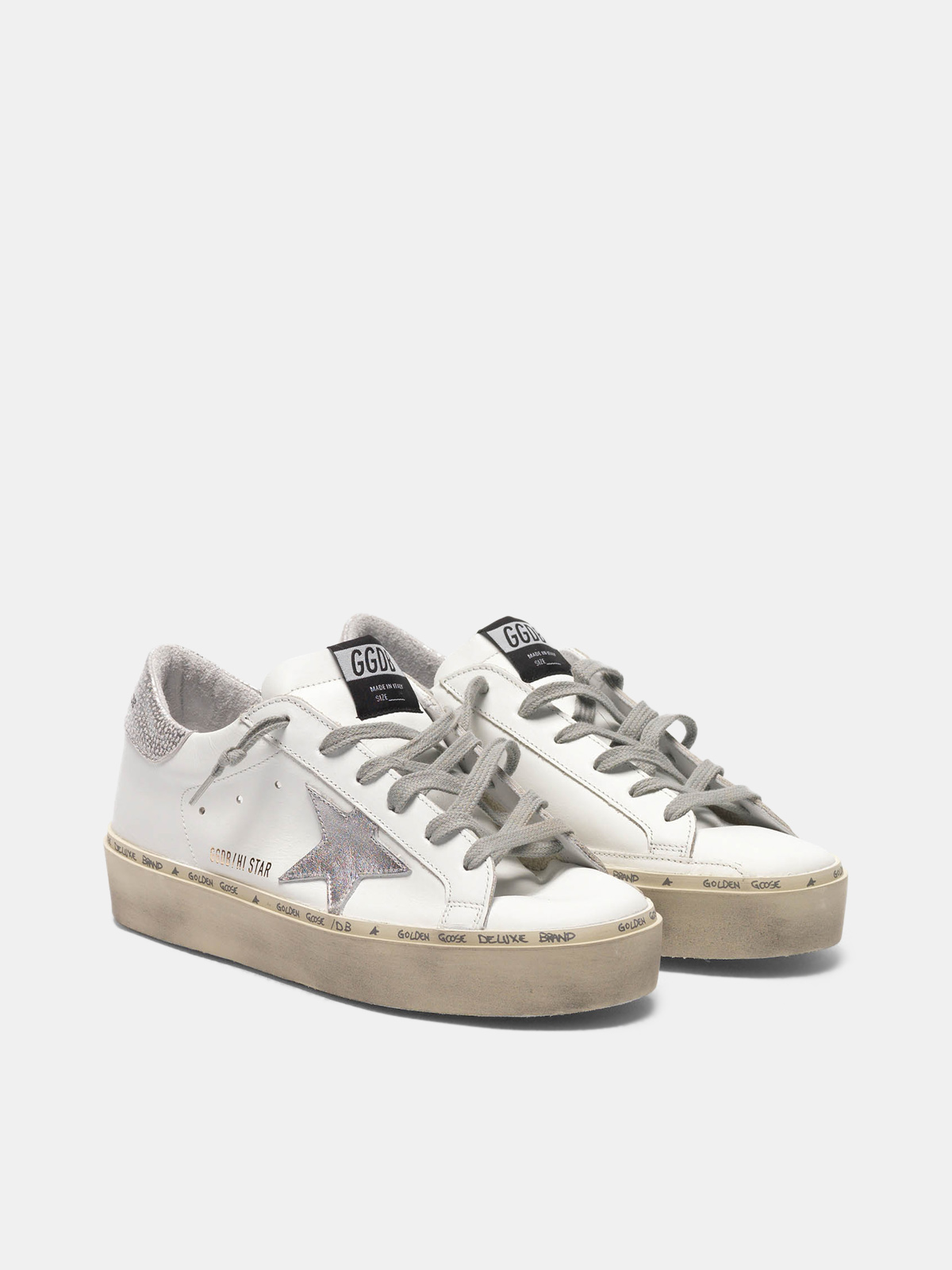 golden goose metallic silver