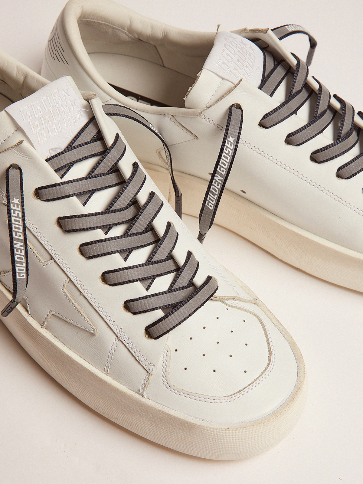 Women's blue reflective laces with logo | Golden Goose