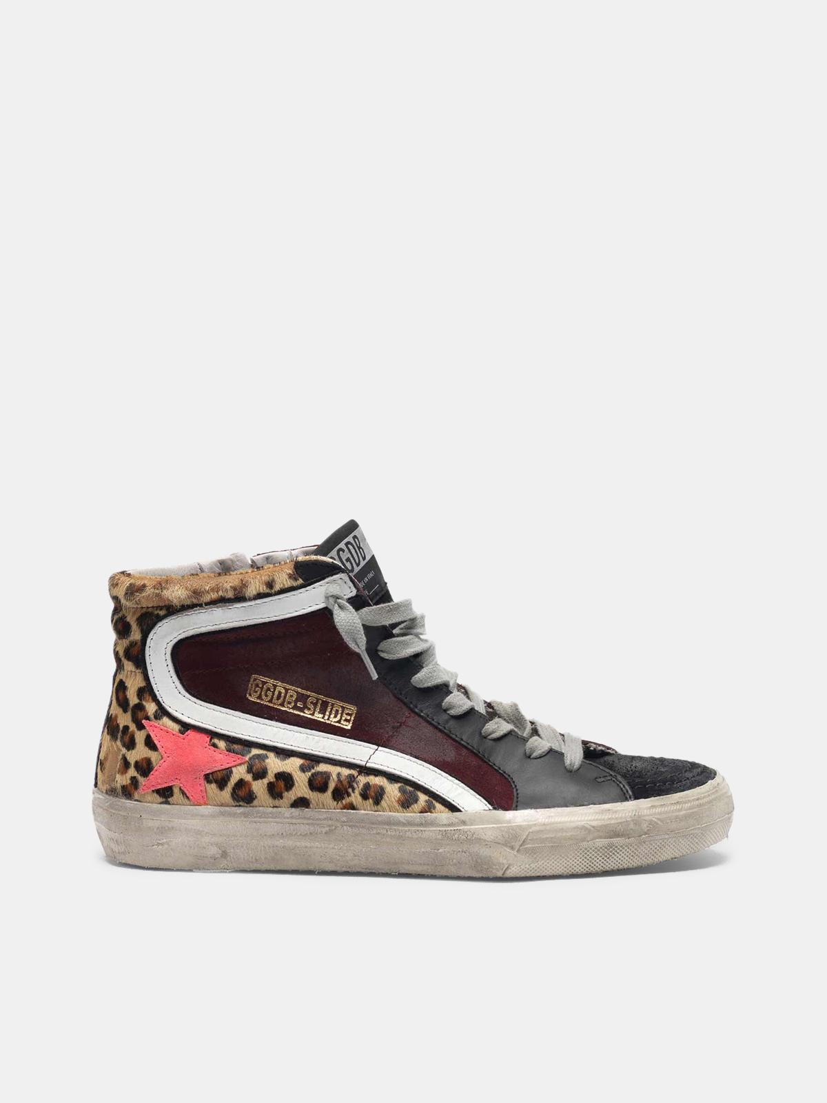 mid star sneakers in leopard print pony skin