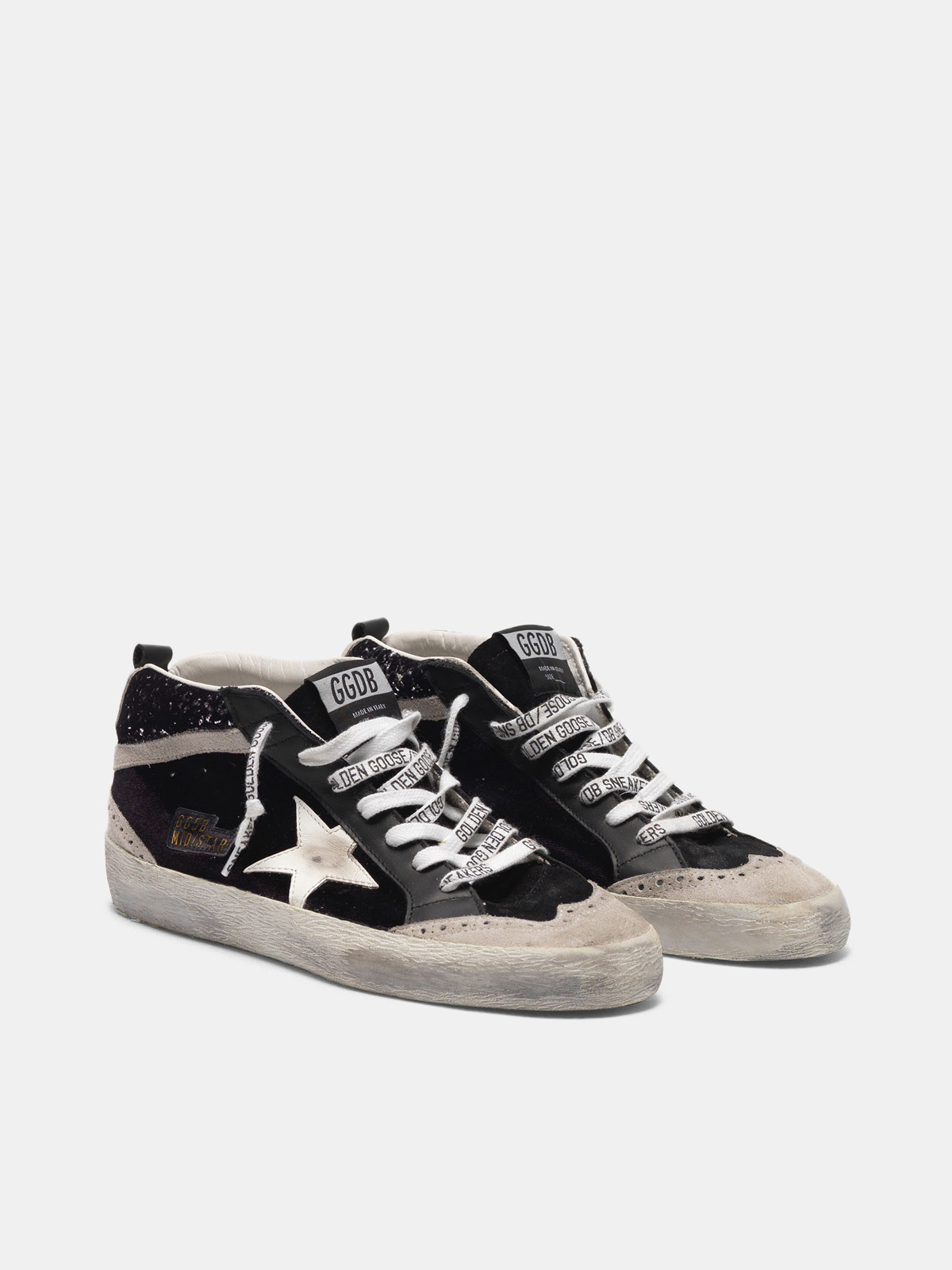 golden goose black velvet sneakers