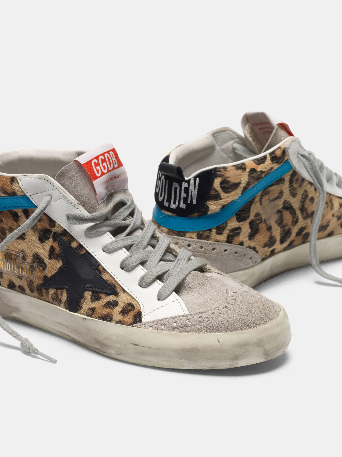 Mid Star sneakers in leopard print pony skin | Golden Goose