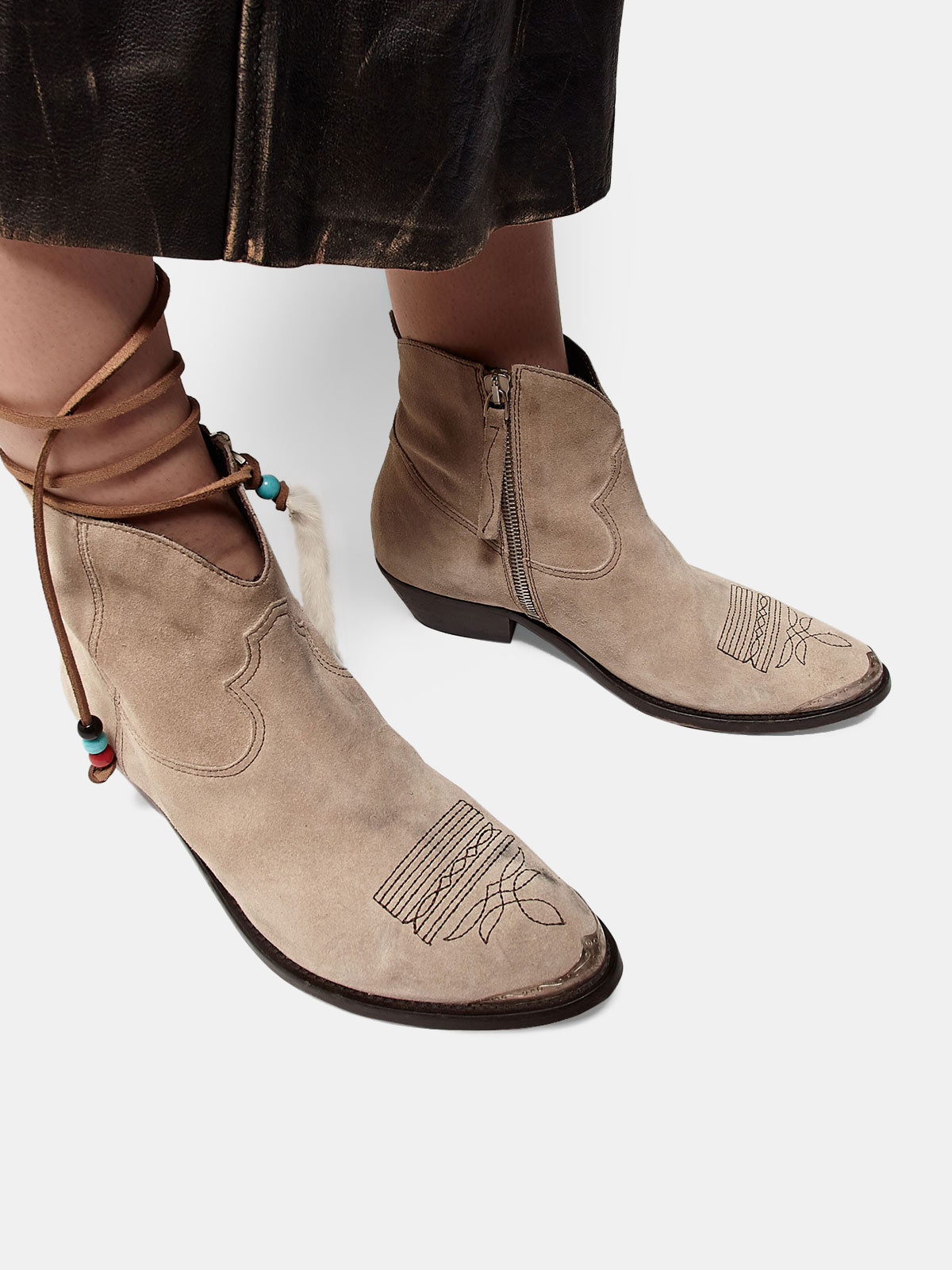 golden goose cowboy ankle boots
