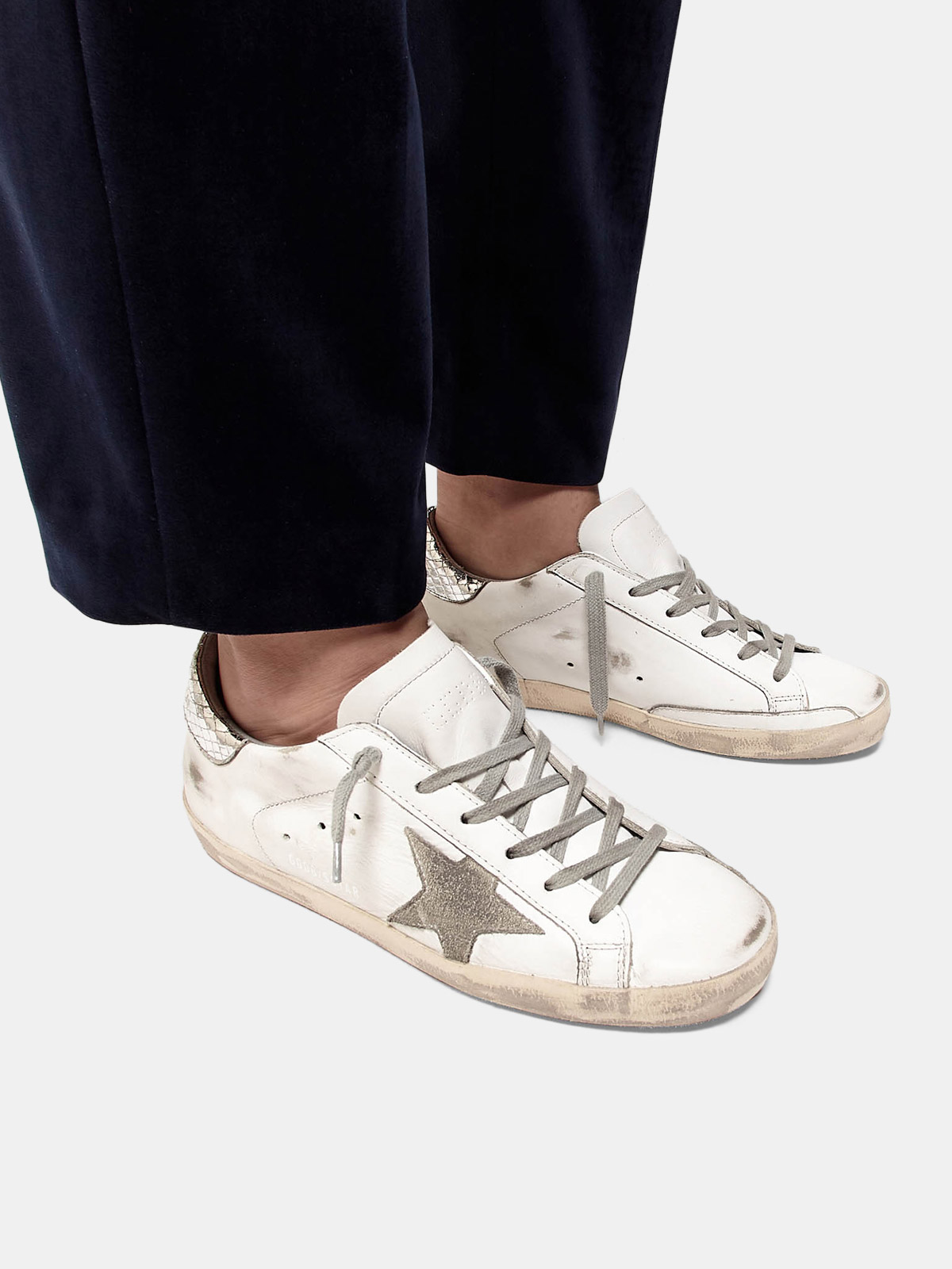 Super-Star sneakers with silver-coloured heel tab | Golden Goose