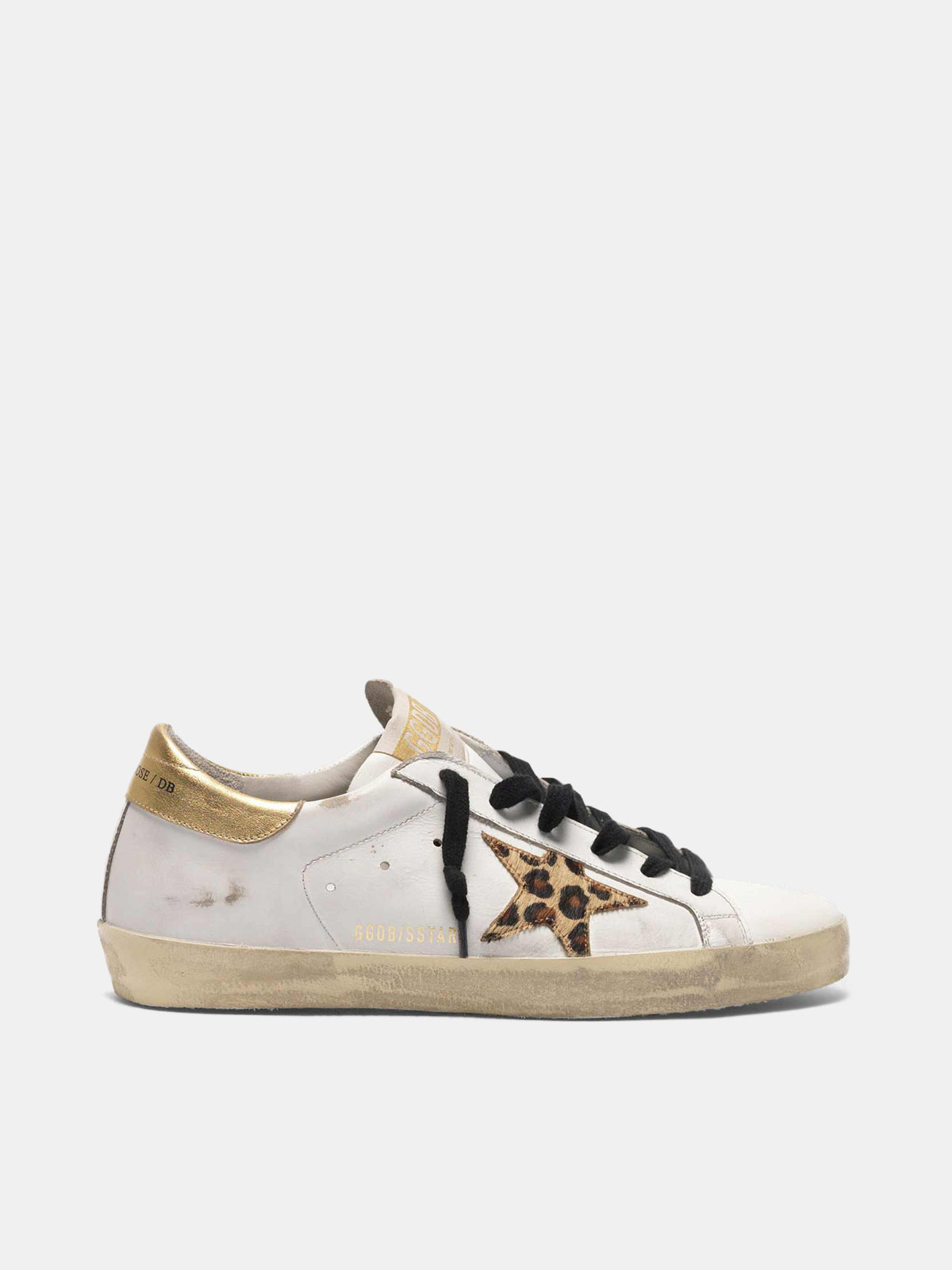 Super-Star sneakers with leopard print star and snakeskin print heel ...