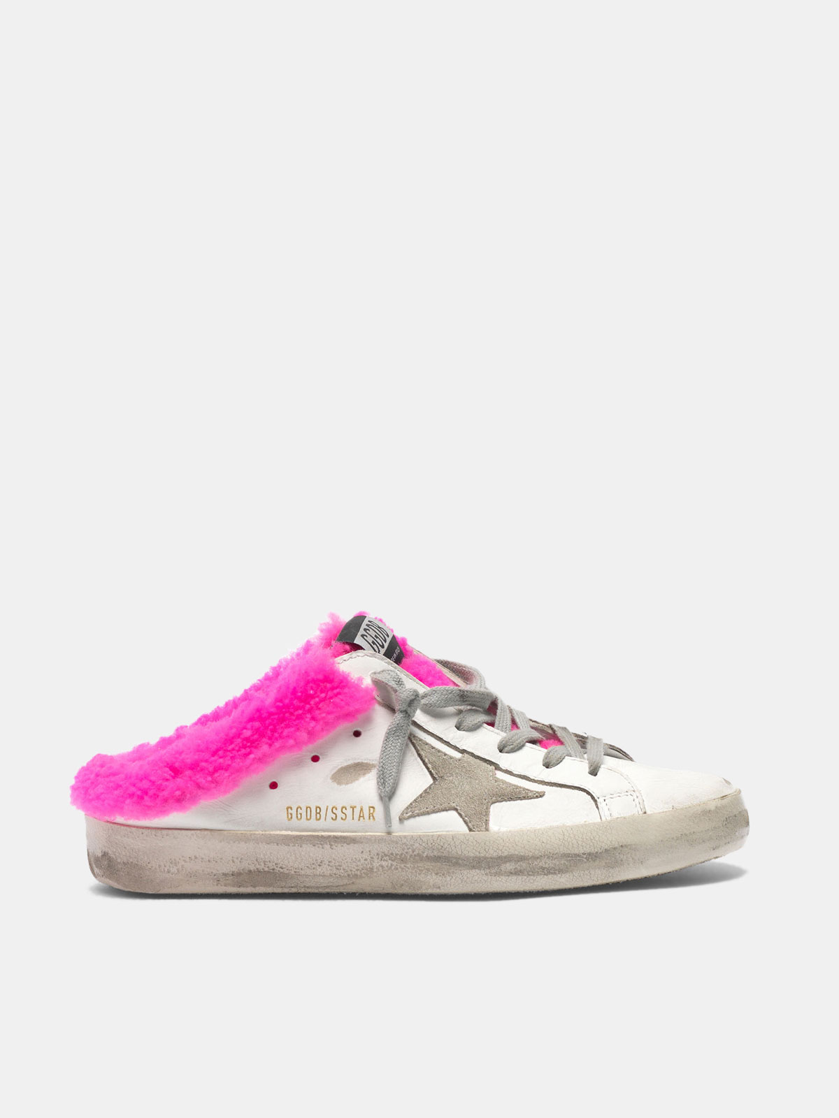 golden goose shearling slide sneakers