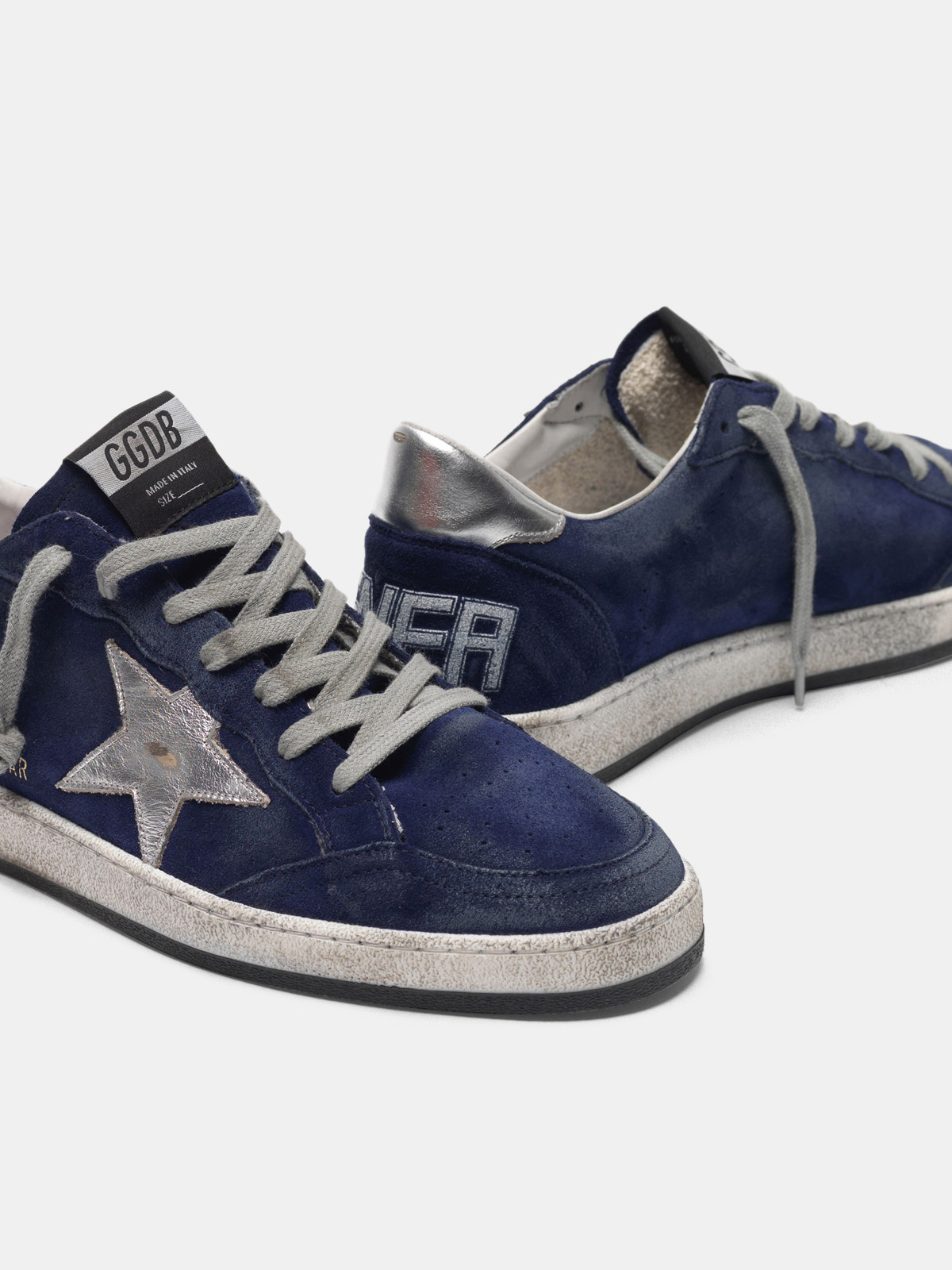 navy blue golden goose sneakers