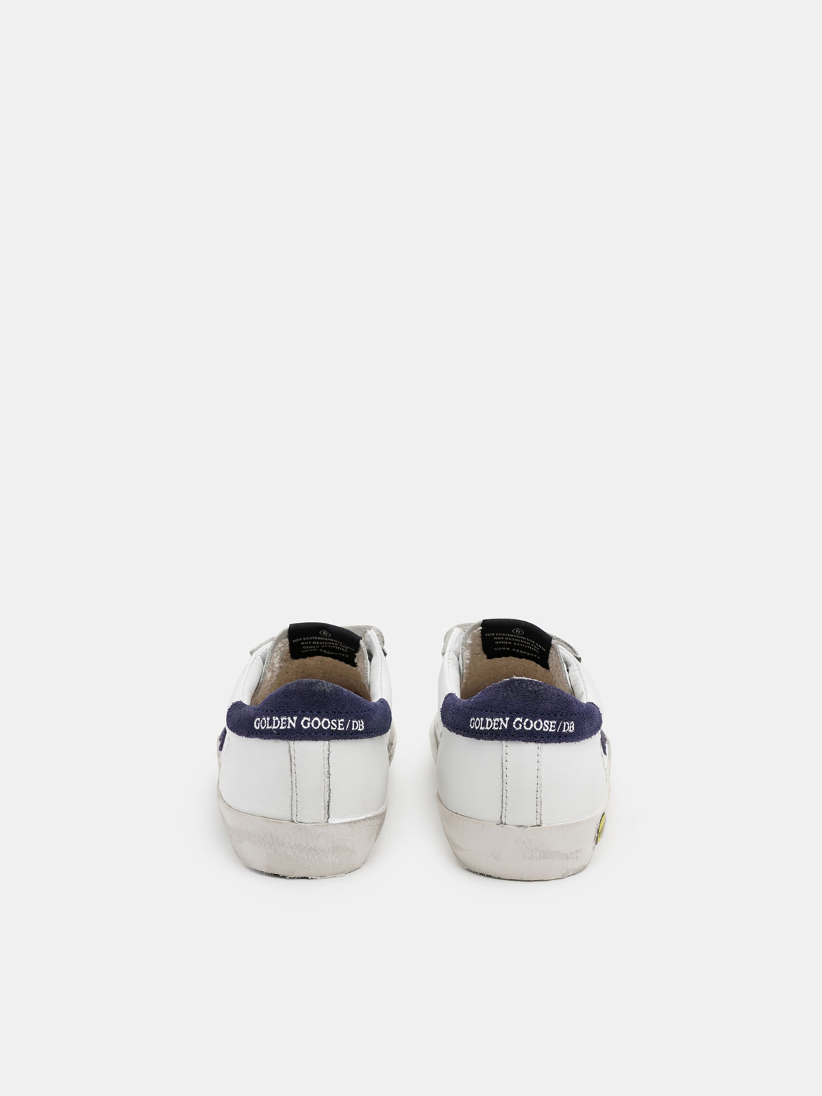 Old School sneakers with velcro fastening and navy star | Golden Goose