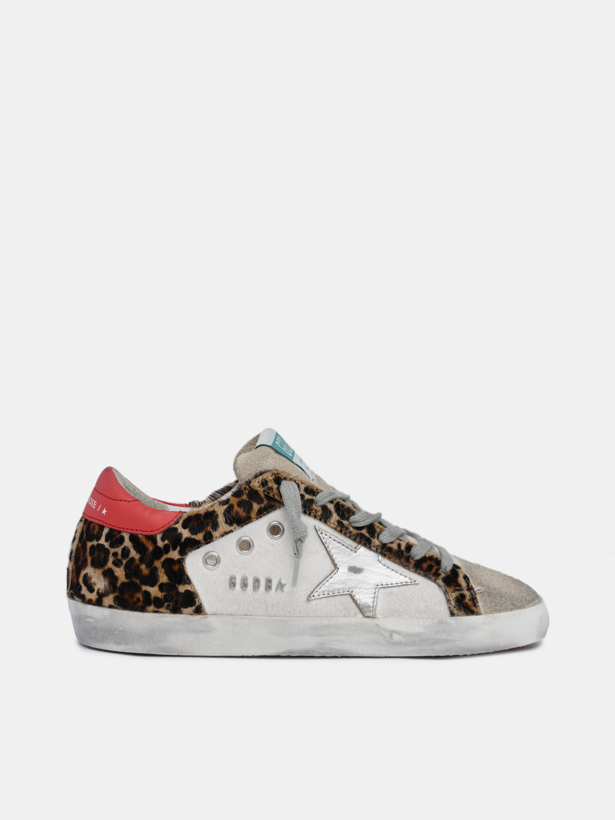 Super-Star sneakers in leopard-print pony skin with silver star | Golden  Goose
