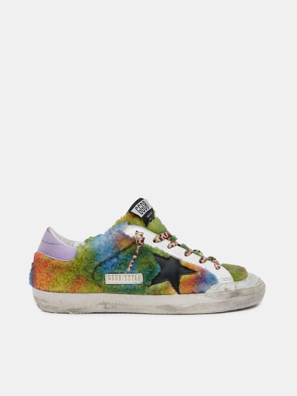 Tie-dye Super-Star sneakers in multicolour shearling | Golden Goose