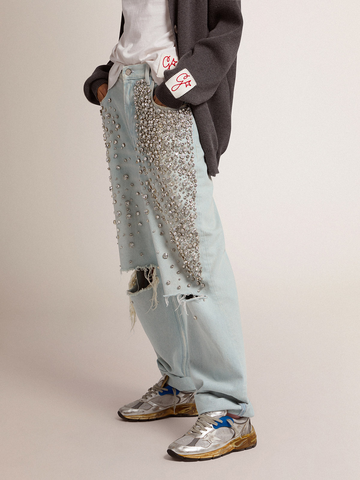 Sneakers DadStar Femme argentées Golden Goose