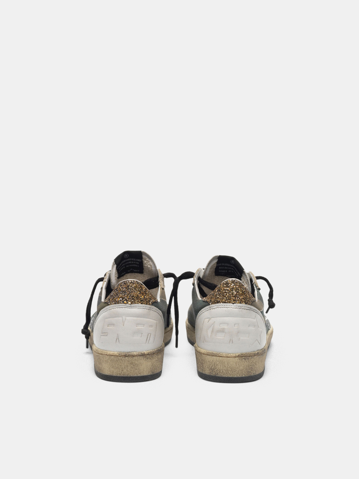 Camouflage Ball Star sneakers with glittery star and heel tab | Golden Goose
