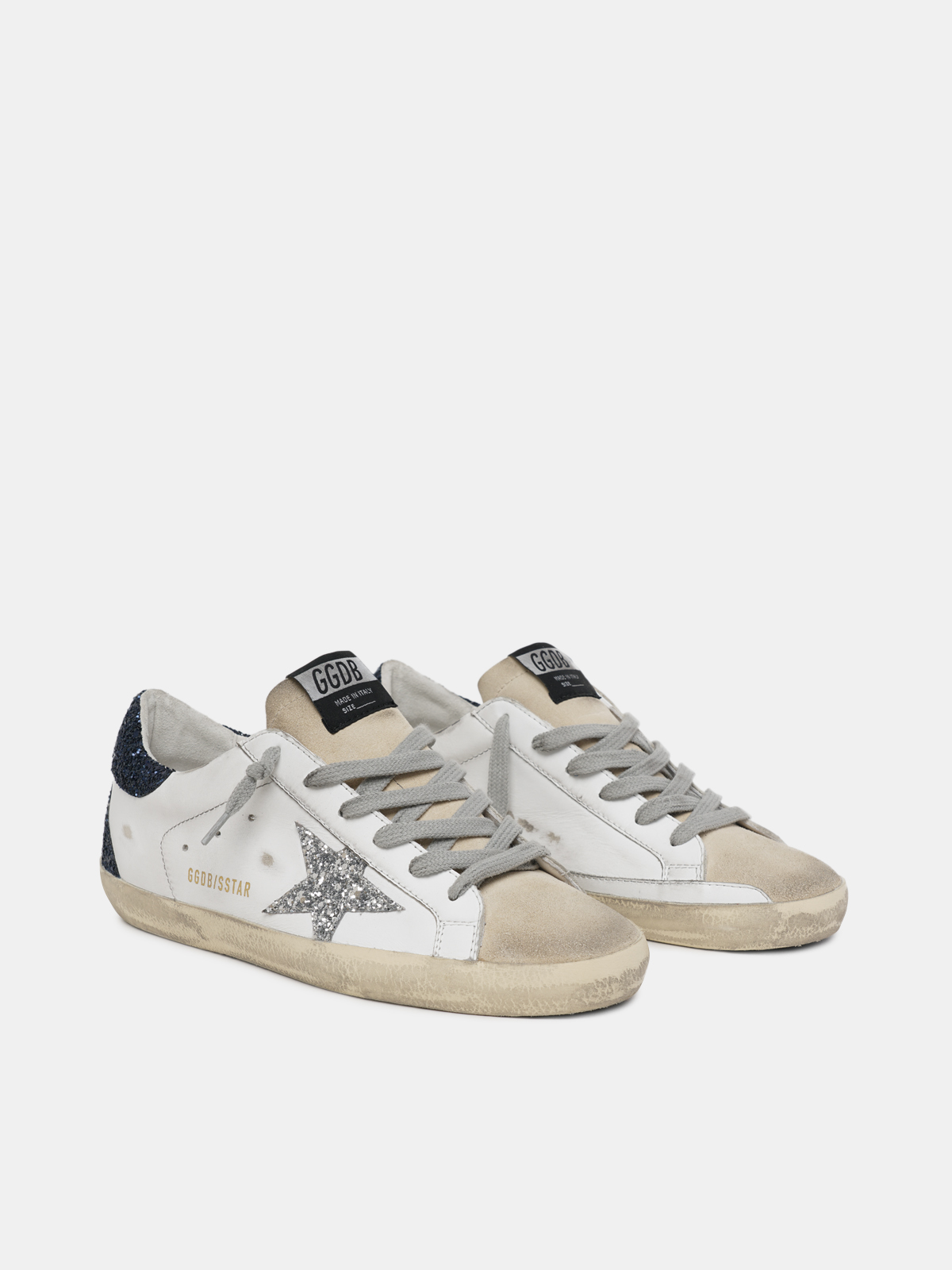 Super-Star sneakers with glittery heel tab and star | Golden Goose