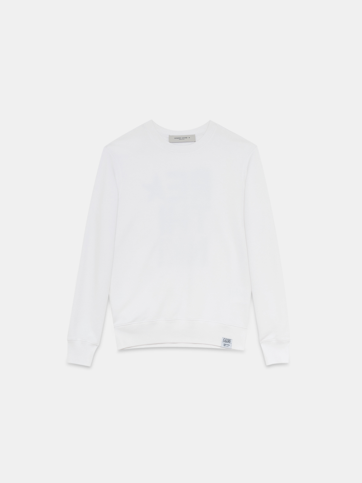 White Archibald sweatshirt with contrasting lettering on the back