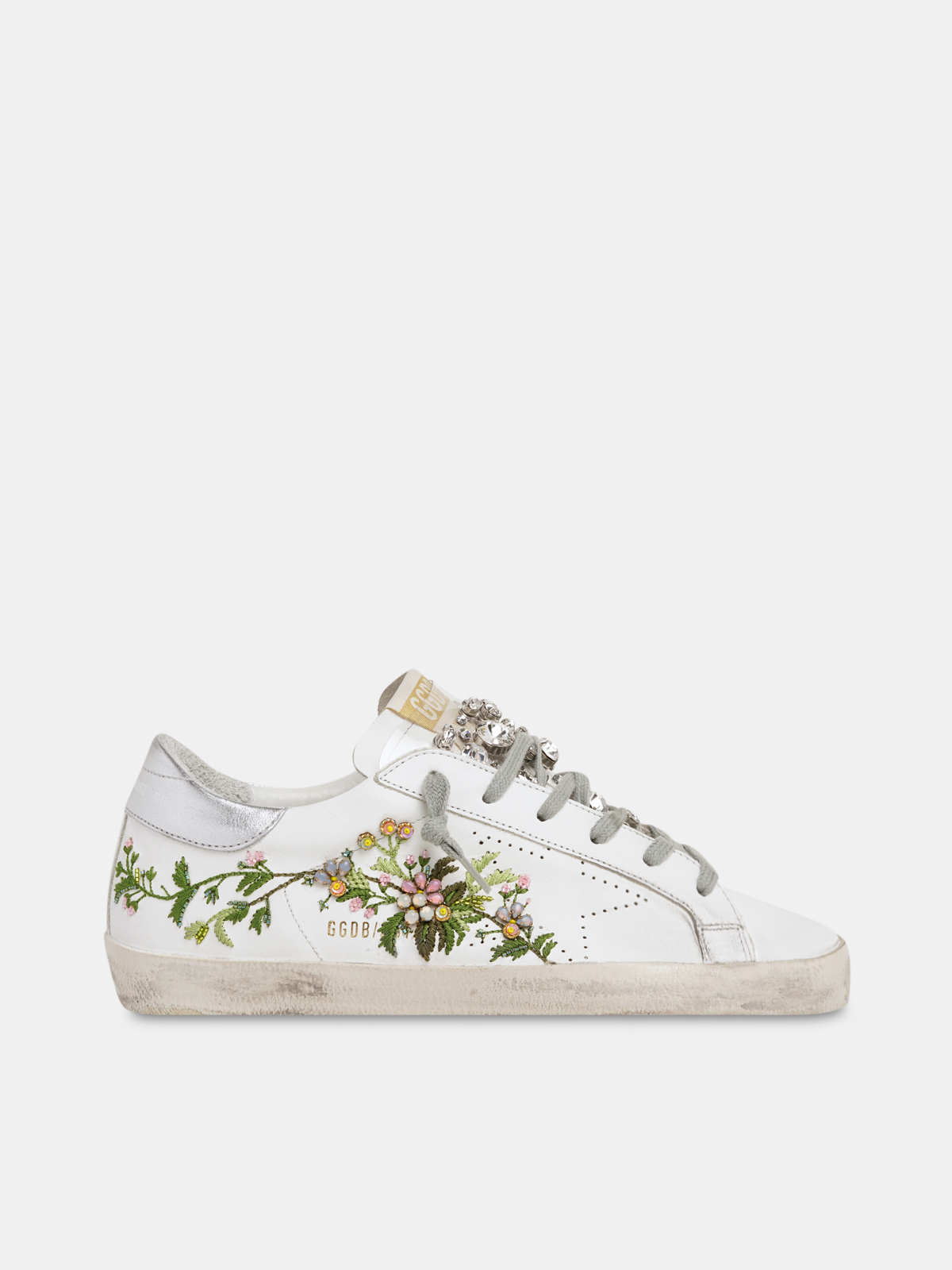 Gooey Analytisk mikroskopisk Limited Edition Super-Star in leather with floral embroidery and crystal  tongue | Golden Goose