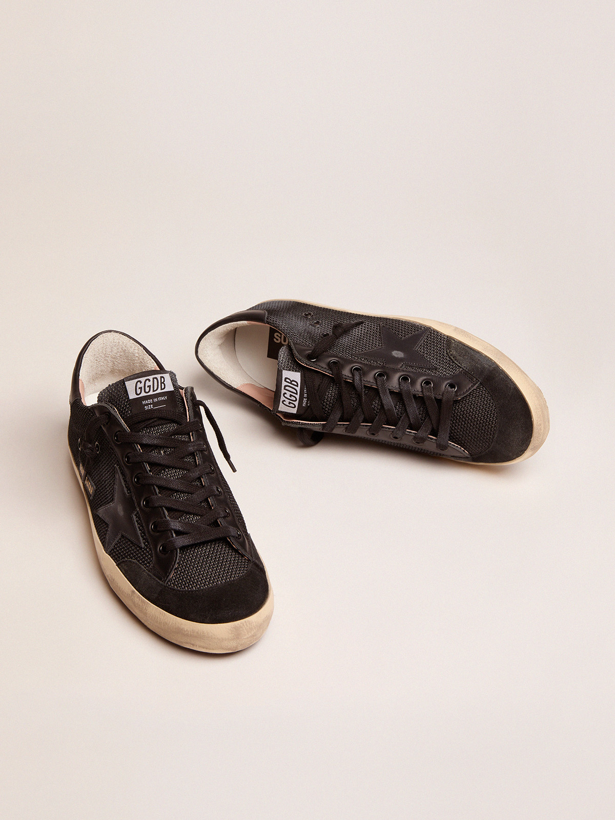 Super-Star Penstar sneakers in black mesh and leather | Golden Goose