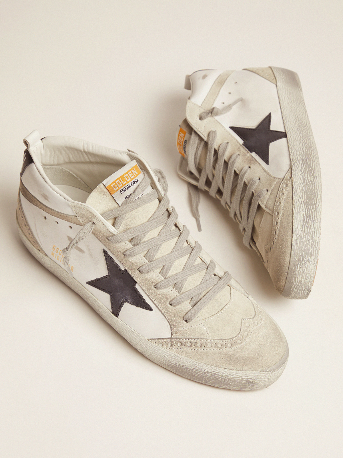 Black and white Mid Star sneakers | Golden Goose