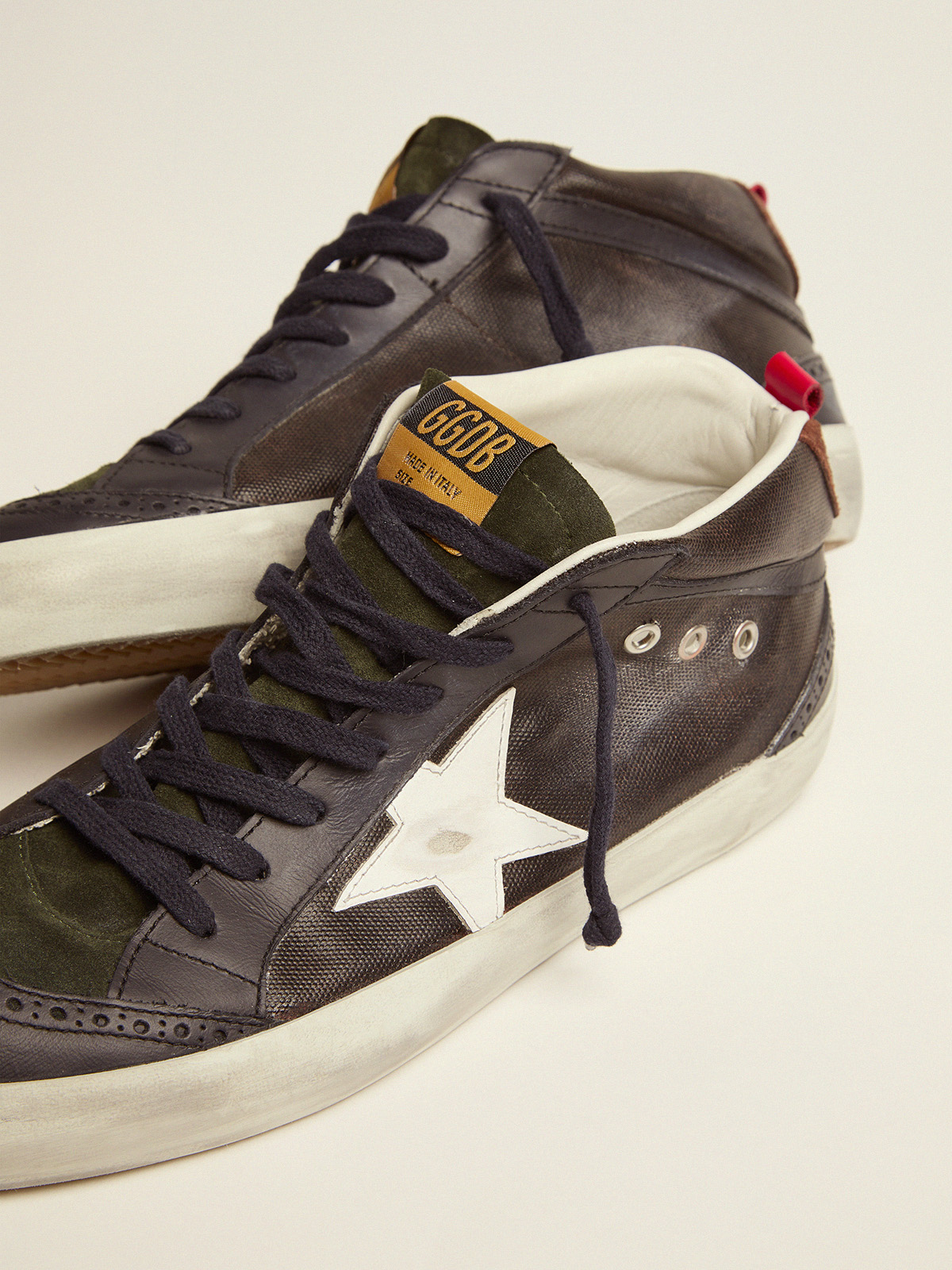 Mid Star sneakers in dark blue canvas with white leather star | Golden Goose