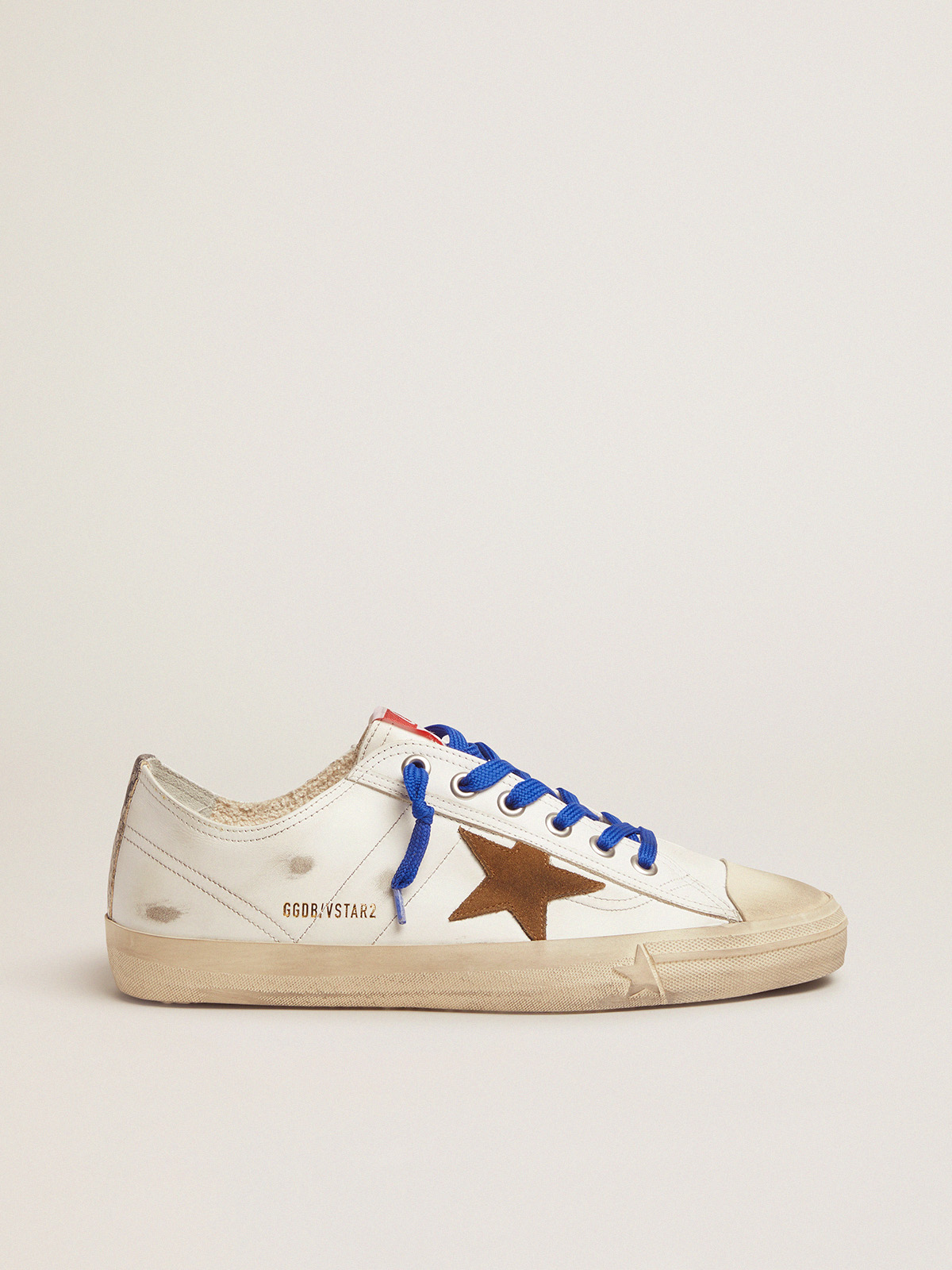 V-Star sneakers LTD with snake-print vertical strip and blue laces | Golden  Goose