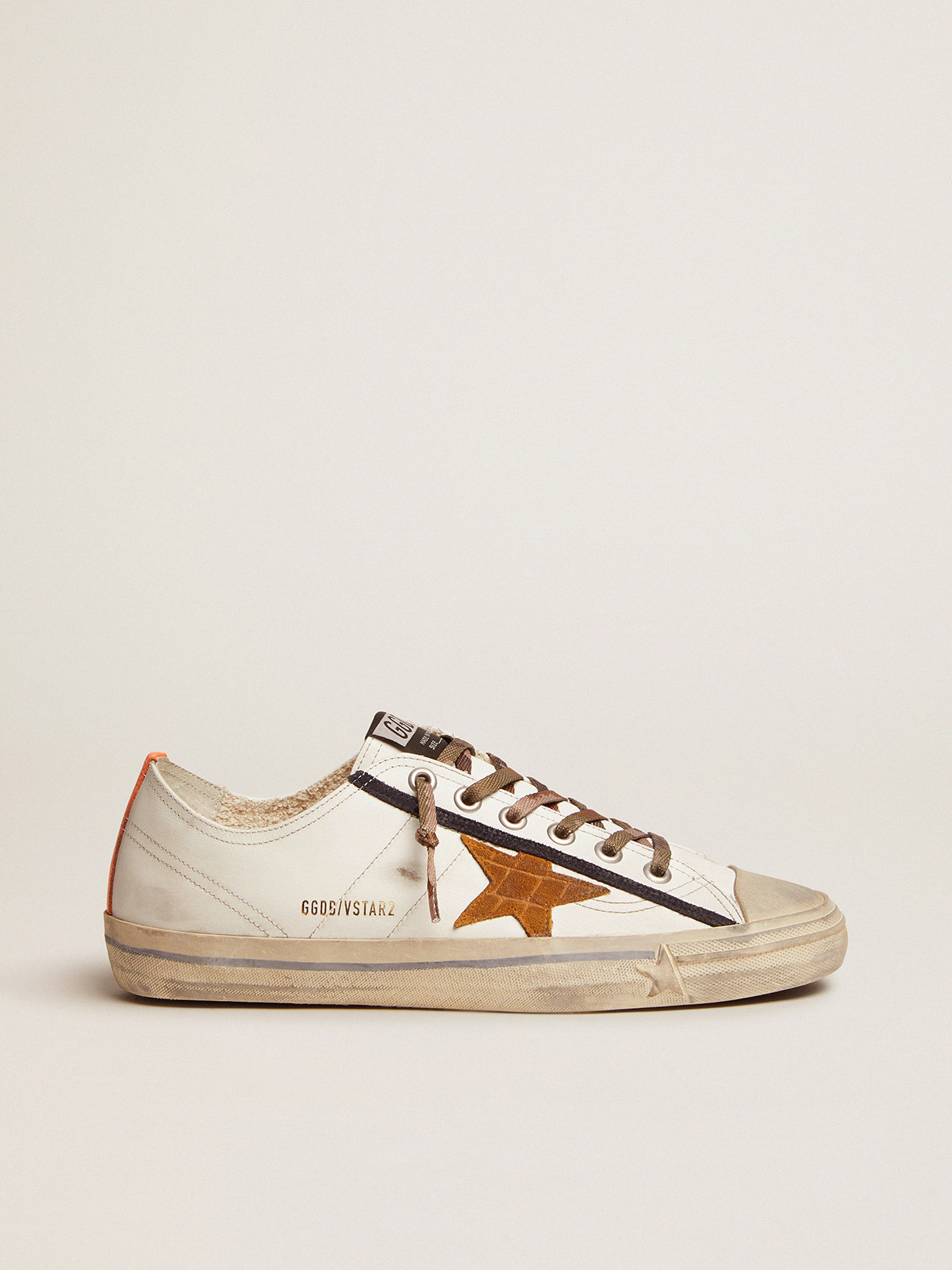 V-Star LTD sneakers in white leather with crocodile-print suede star |  Golden Goose