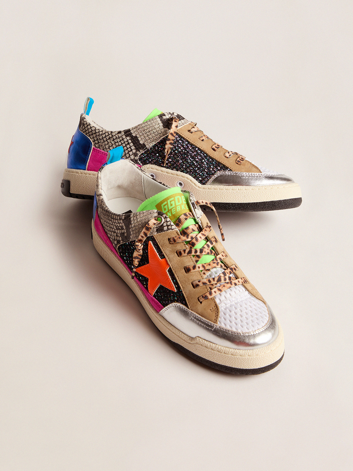 snakeskin golden goose sneakers