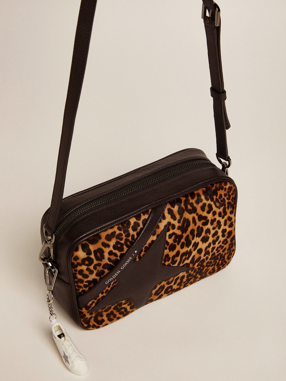 Women's Star Bag in leopard print pony skin