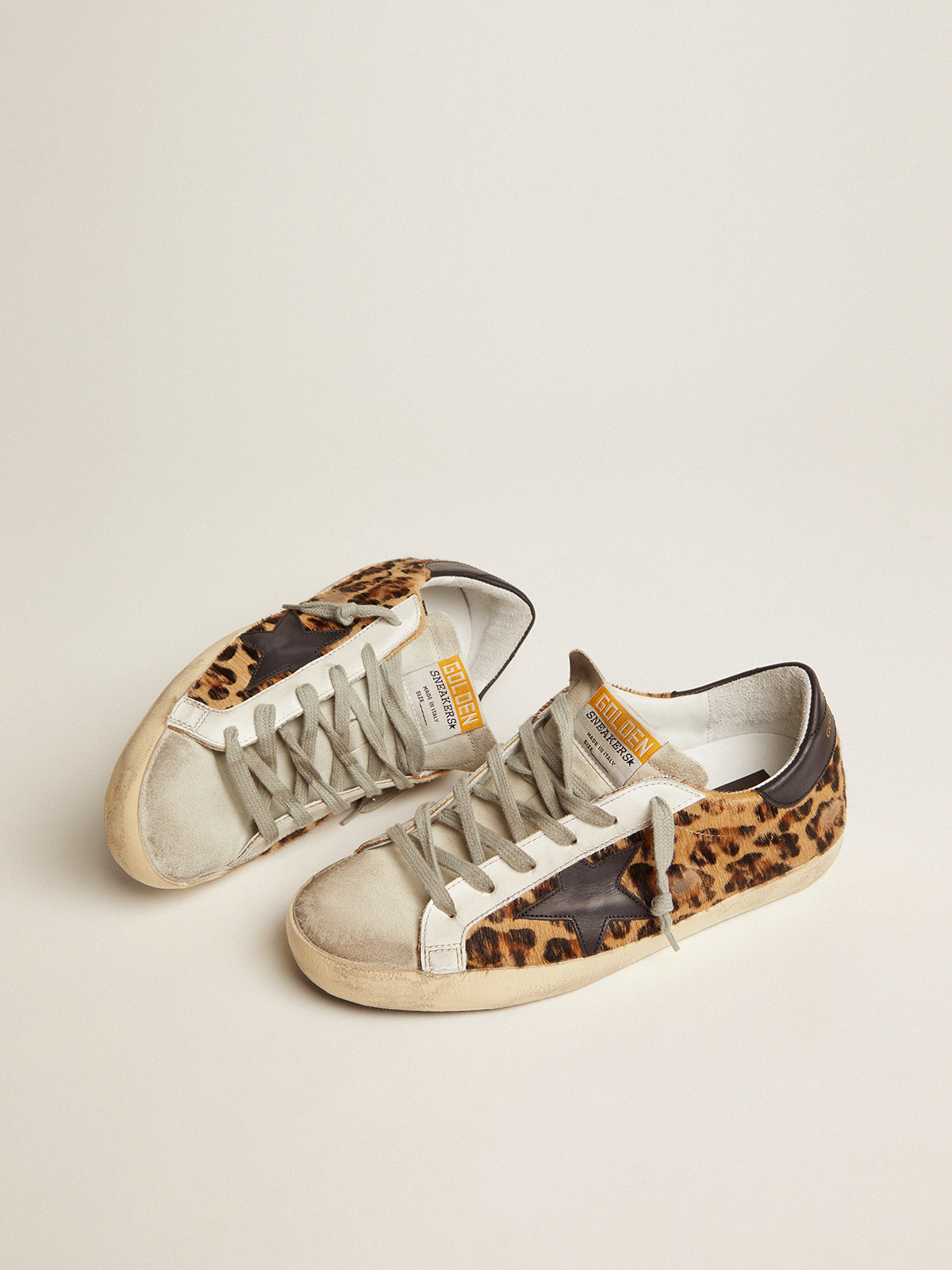 Women s Super Star in leopard print leather Golden Goose