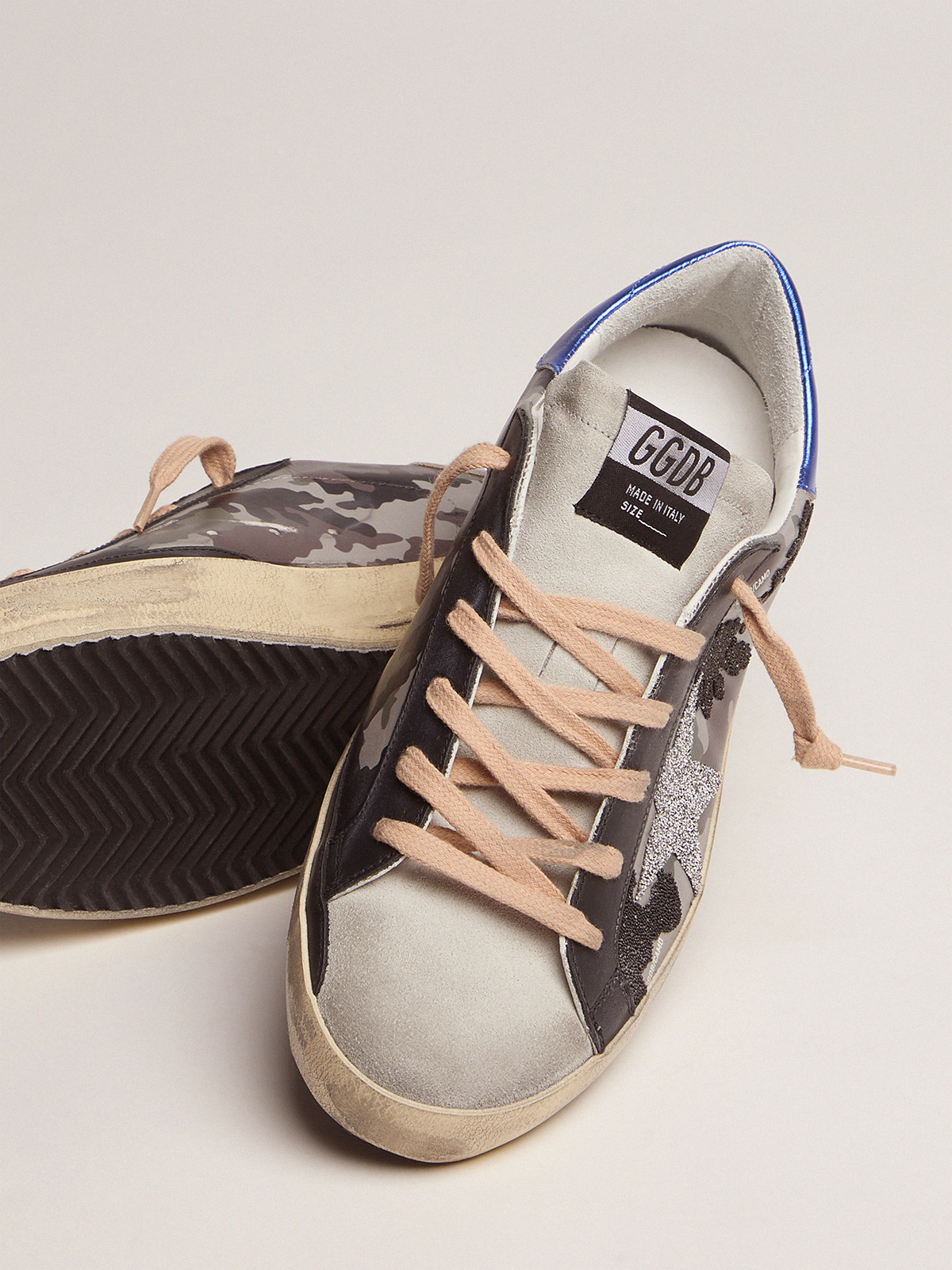 Camouflage Super-Star sneakers with glitter | Golden Goose