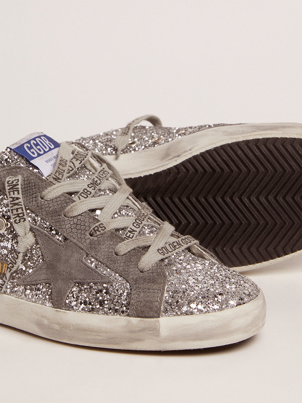 Golden goose outlet glitter argento