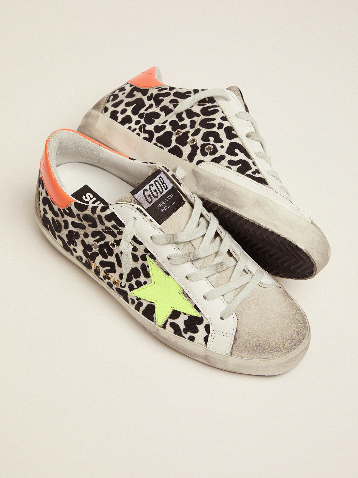 Golden goose sneakers superstar hotsell snow leopard black star