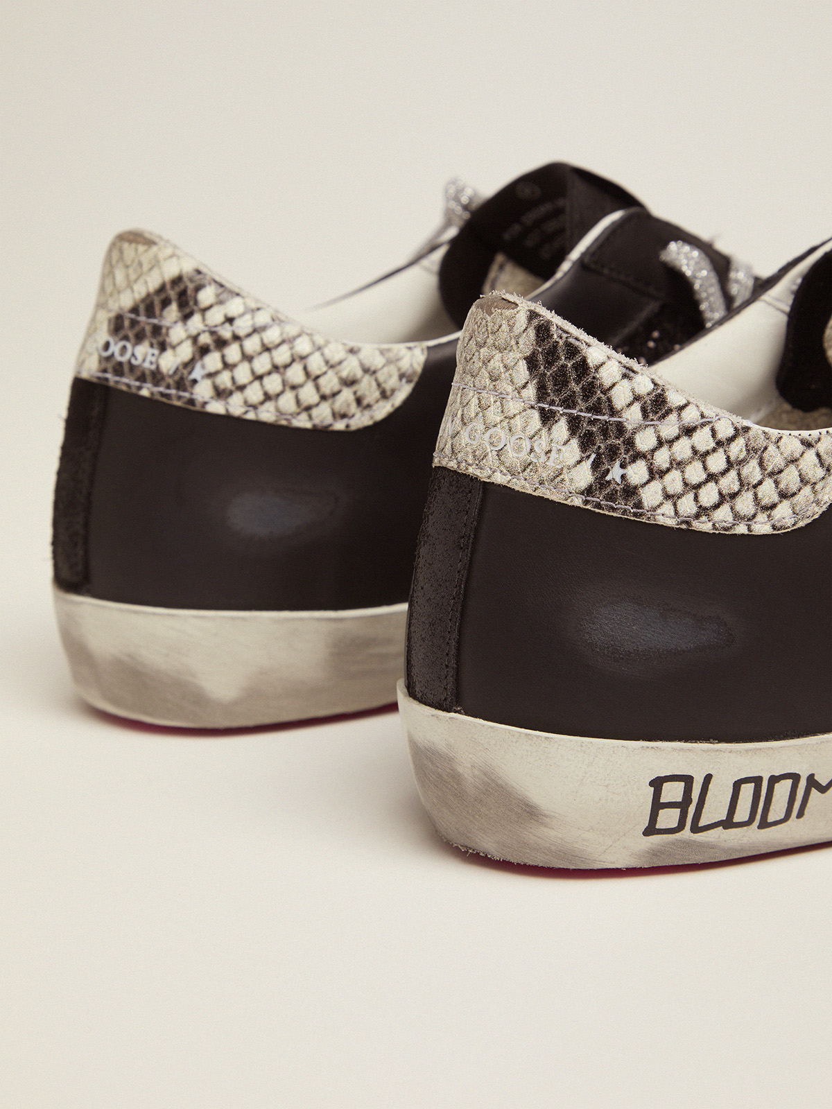 Predictor Choose Brim Super-Star sneakers with glitter and handwritten lettering | Golden Goose