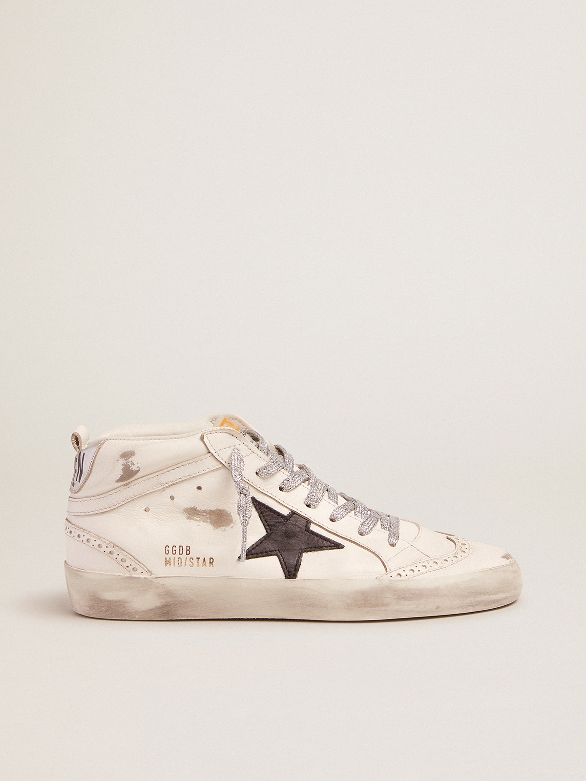 Mid Star femme avec contrefort lam et lacets paillet s Golden Goose