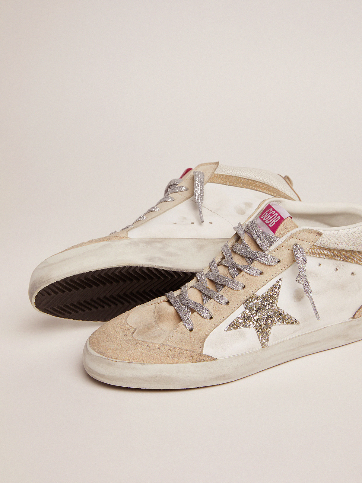 Golden goose mid star green glitter hot sale