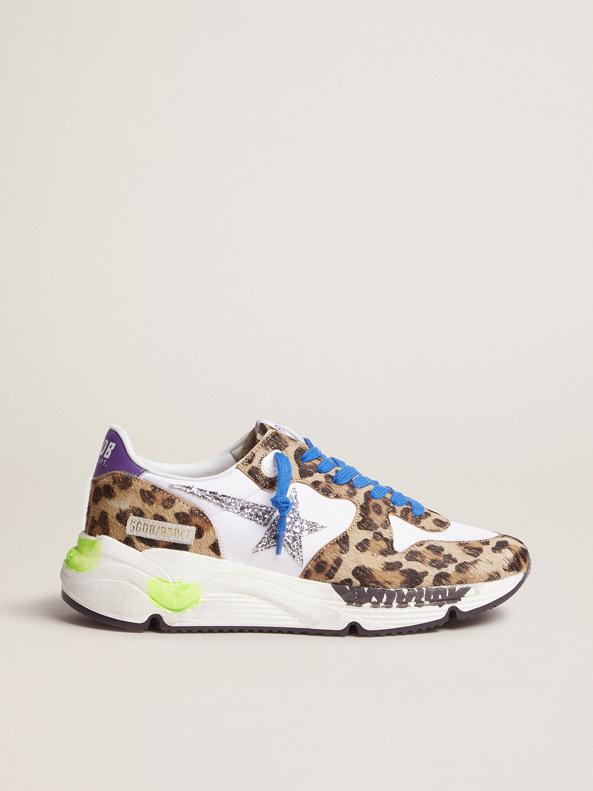 Running Sole sneakers in leopard-print pony skin | Golden Goose