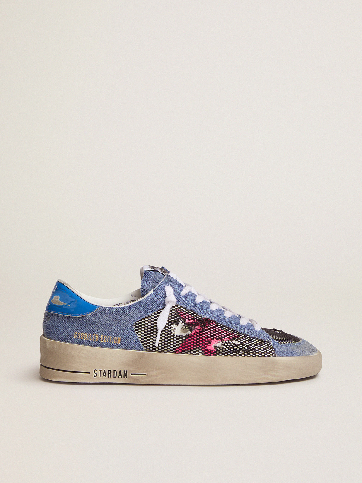 Women\'s Limited Edition LAB denim Stardan sneakers with fuchsia star |  Golden Goose