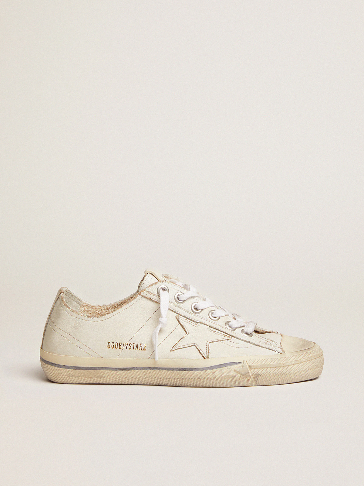 Women's V-Star in vintage effect leather | Golden Goose