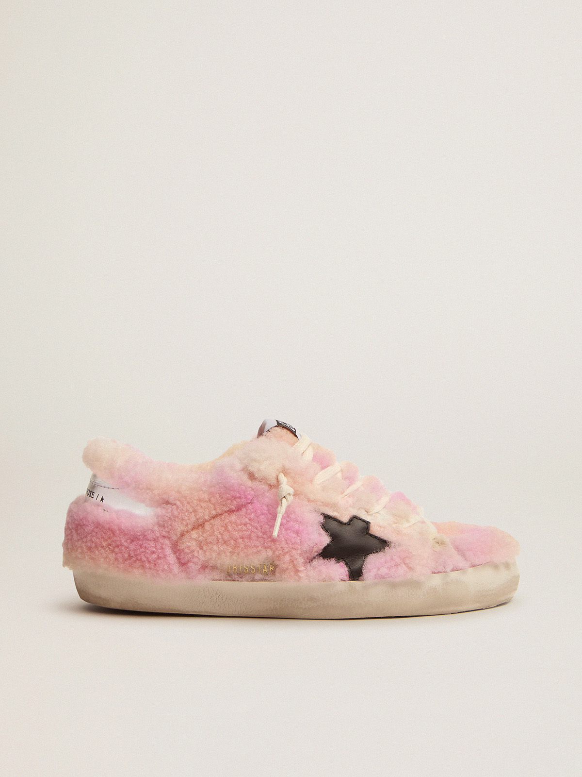Super-Star sneakers with upper and lining in pink tie-dye shearling | Golden  Goose