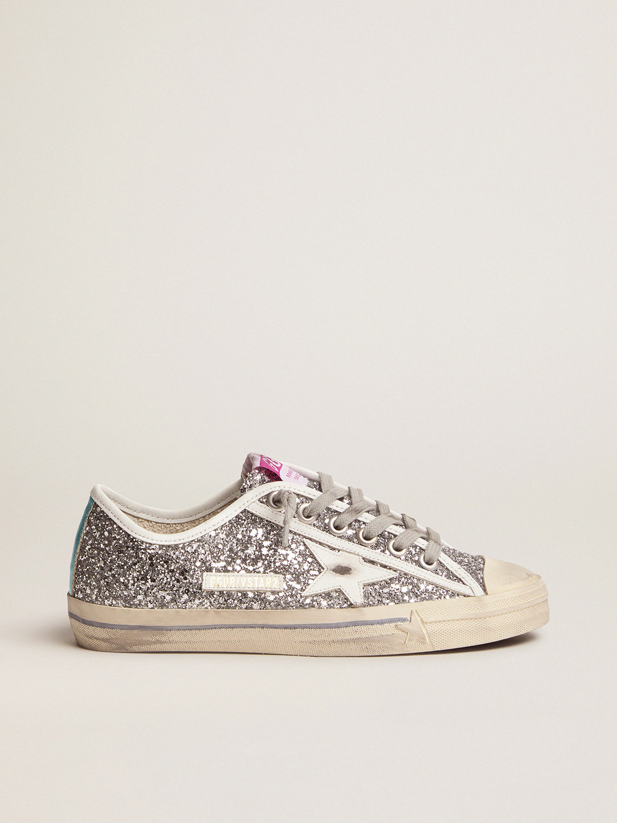 V-Star sneakers with silver glitter | Golden Goose
