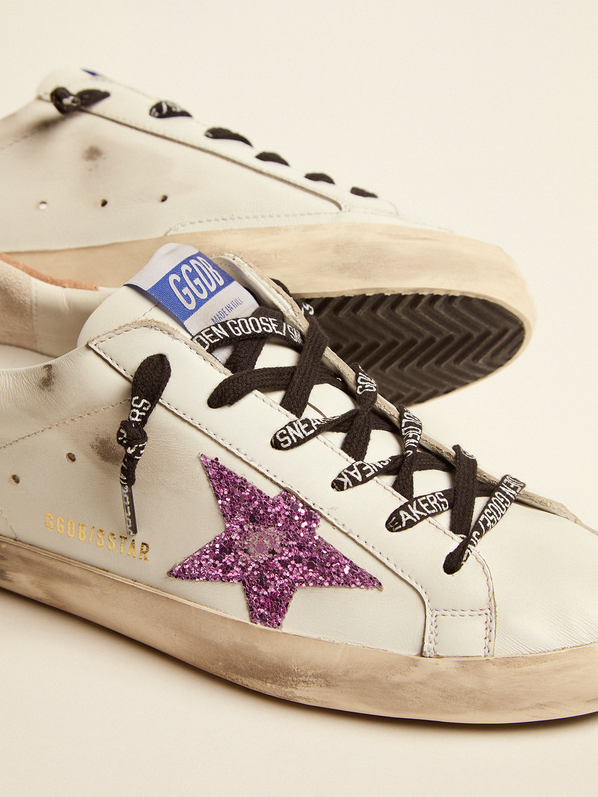 Golden goose hot sale white glitter