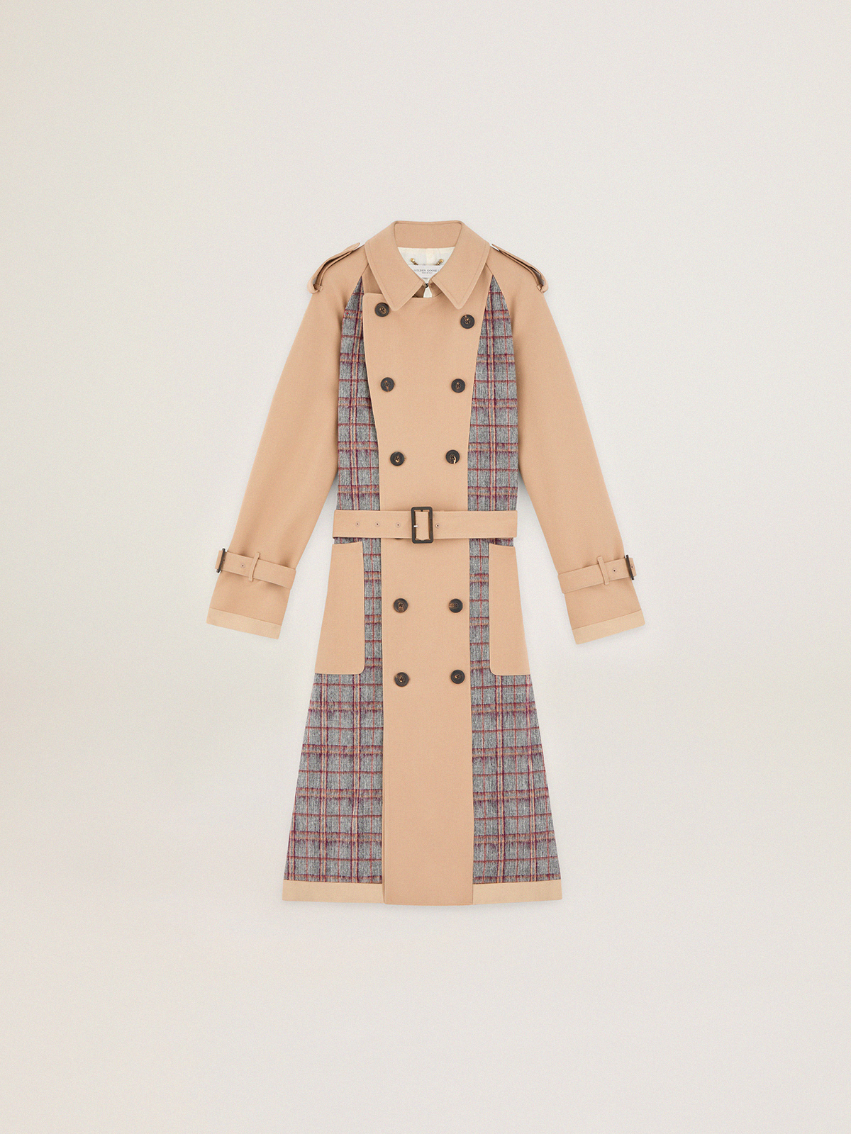 Burberry Vintage Check Reversible Wool Coat in Natural