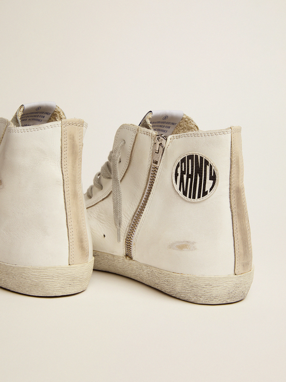 Francy sneakers in leather with silver suede star | Golden Goose