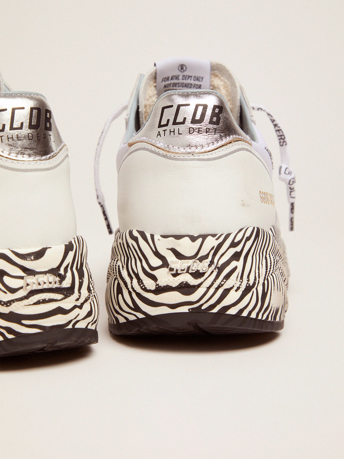 Running Sole sneakers with zebra-print sole and crystals | Golden Goose