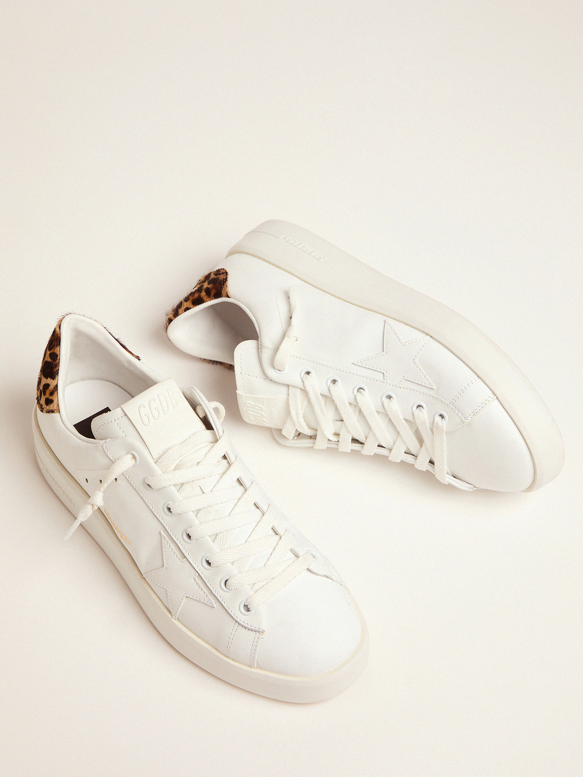 Women's Purestar sneakers with leopard-print heel tab | Golden Goose