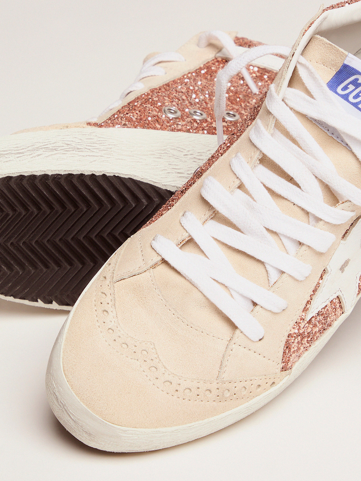Mid Star sneakers with pink-gold glitter | Golden Goose
