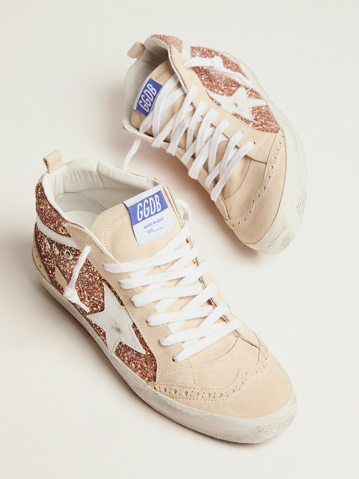 Women's Mid Star with gold glitter | Golden Goose