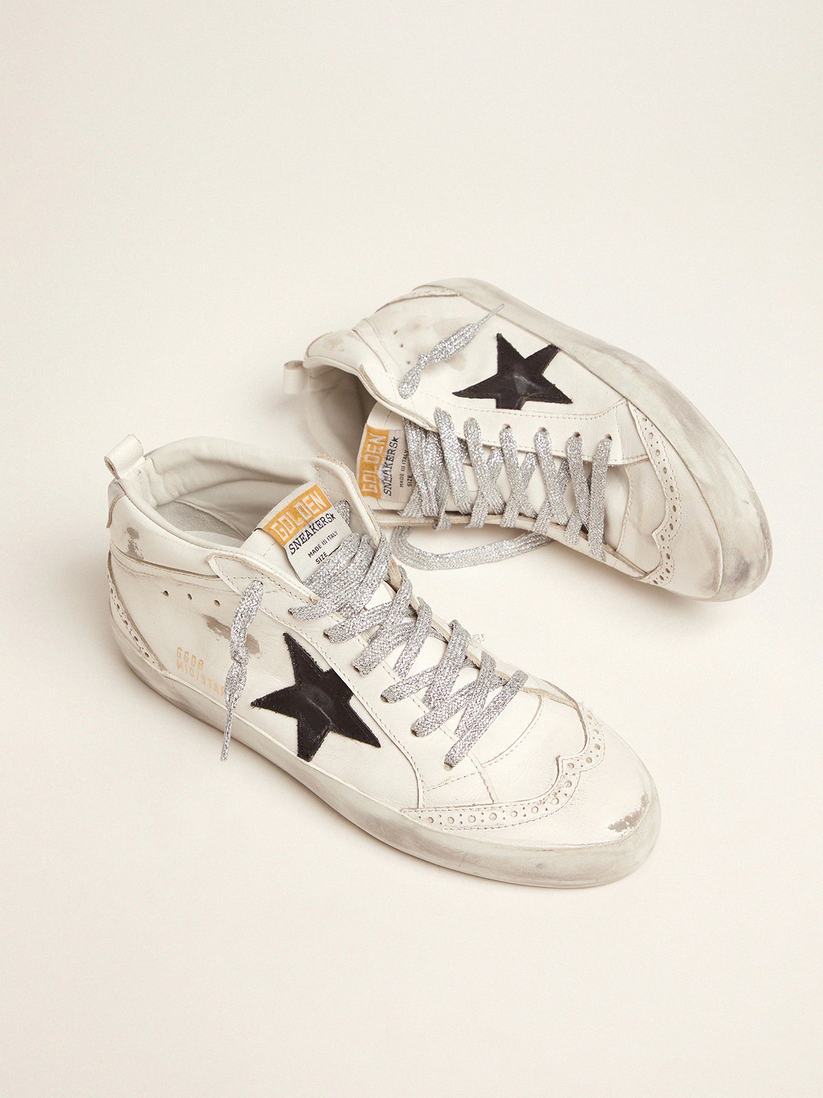 Golden goose mid star glitter sneakers sale